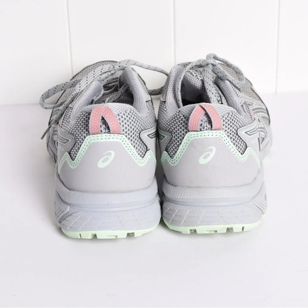 ASICS Women's‎ GEL VENTURE 8 running shoes; gray, green, and pink; size 8.5 WIDE